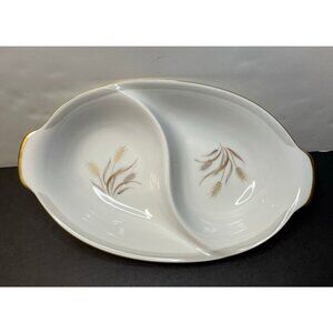 Harvest Gold Sango Japan Divided Vegetable Serving Dish porcelain china vintage